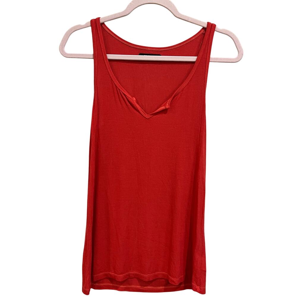 Revolve Michael Lauren Red Ribbed V-Neck Tank Top Medium